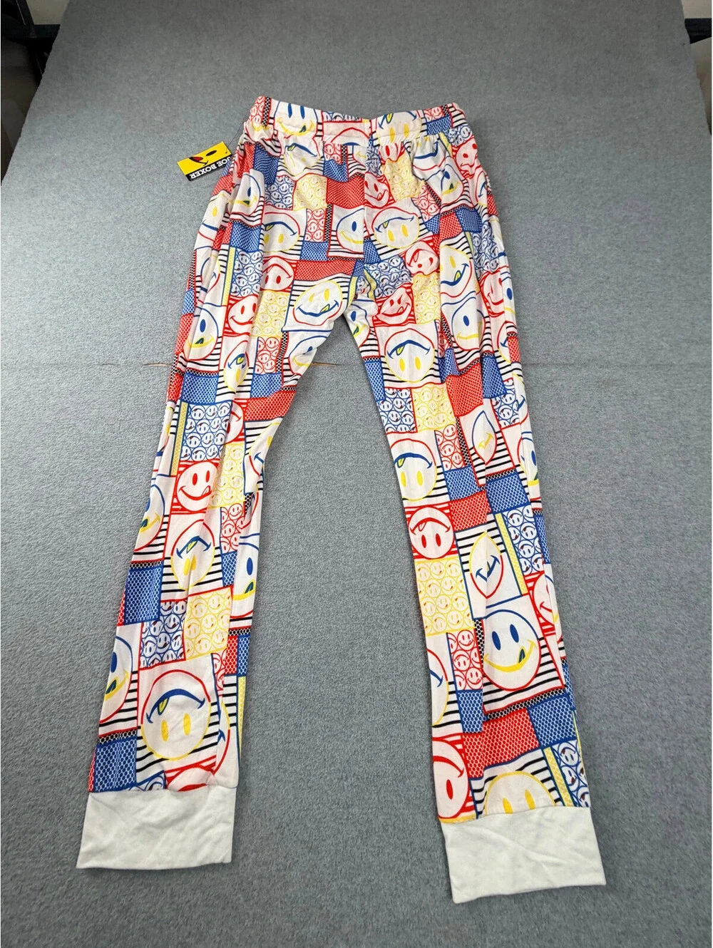 Joe Boxer Mens Lounge Jogger L Multicolor Smiley Face Patchwork NWT New